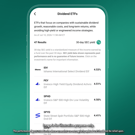 dividend ETFs in plynk app